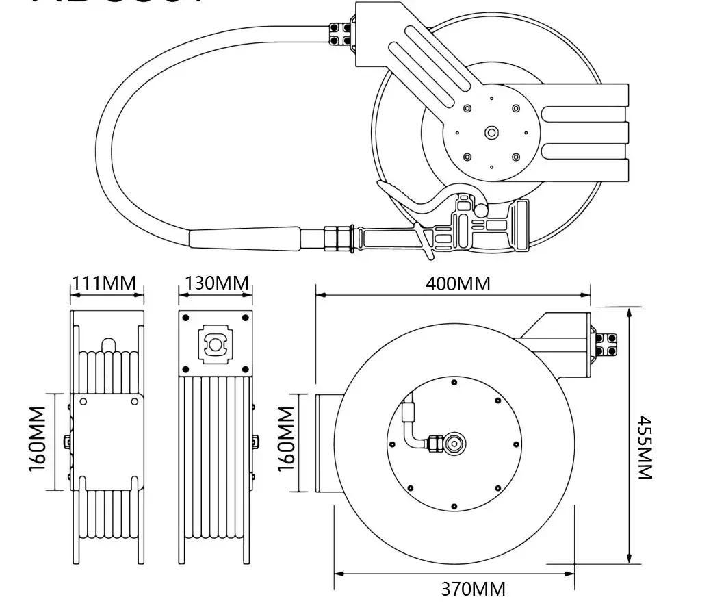 Stainless Steel Classic Water Gun Commercial Kitchen Bathroom High Flow Spray Valve Spring Retractable Pre-Rinse Reel Cable Hose factory