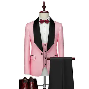 Men's New Business Casual Wedding Groom Dress Three-Piece Suit Plus Size Waterproof Breathable Single Breasted Worsted
