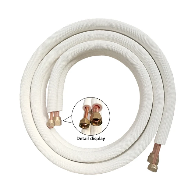 1/4''-1/2'' Air Conditioner Connect Pipe White PE Pre Insulated Copper Tube