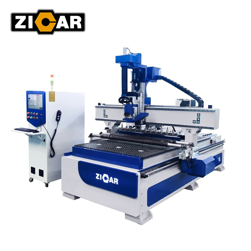 ZICAR 5 Axis Wood Cnc Router Automatic Loading Unloading Atc Cnc Router Machine1325 Wood Furniture Machine for Nepal