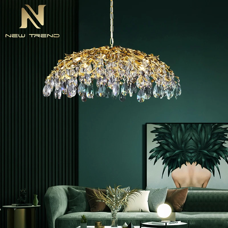 LC-QM08 Contemporary Indoor Decoration Villa Home Living Room Dining Aluminum Crystal Modern LED Branch Chandelier