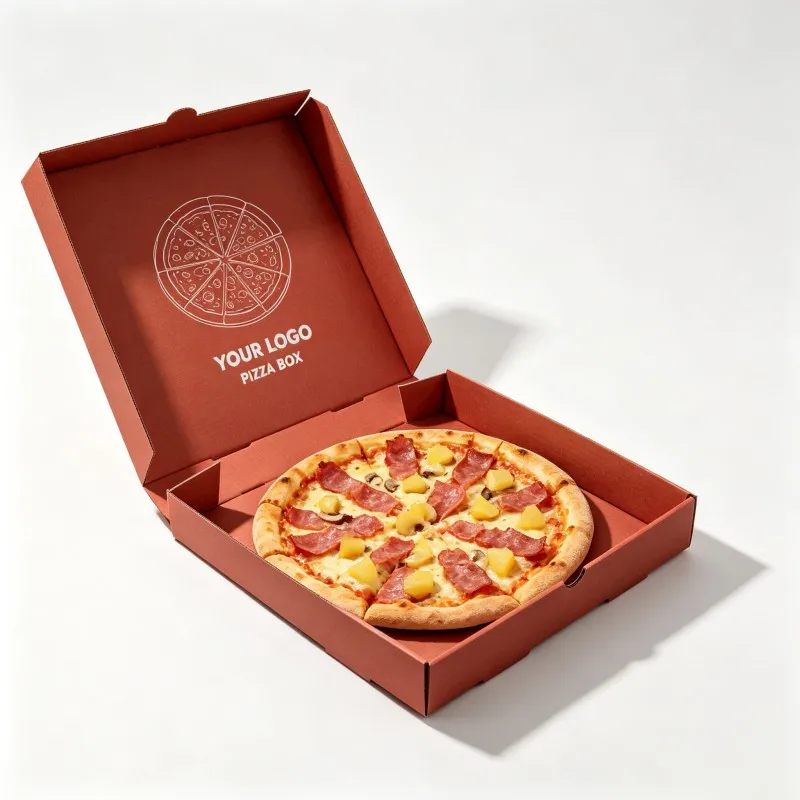 Disposable Pizza Box Food Grade Paper Matt Laminate Custom Printed Takeaway Corrugated 8 10 12 14 Inch Multi Size for Restaurant