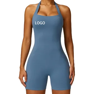 Custom Logo Women Playsuit Workout Clothing Gym Fitness Yoga Wear Women Sexy Bodysuit Yoga Jumpsuits for Women