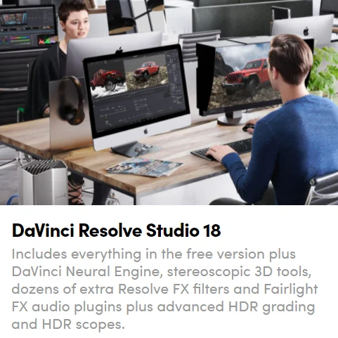 Mac/ Win Da Vinci One Drive Download  Professional Editing, Color, Effects and Audio Post DaVinci Resolve Studio 18 Version
