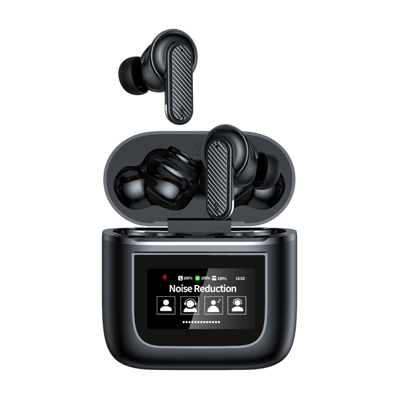 Auriculares Inalámbricos YW05 BT con Pantalla Táctil LCD Inteligente,  Deportivos con ANC, Micrófono Incorporado y Resistentes al Agua para Gaming  V8