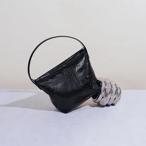 Shiny Soft Real Leather Lady Hobo Messenger Bag Fashion Simple Famous Style Genuine Leather Lady Handbag