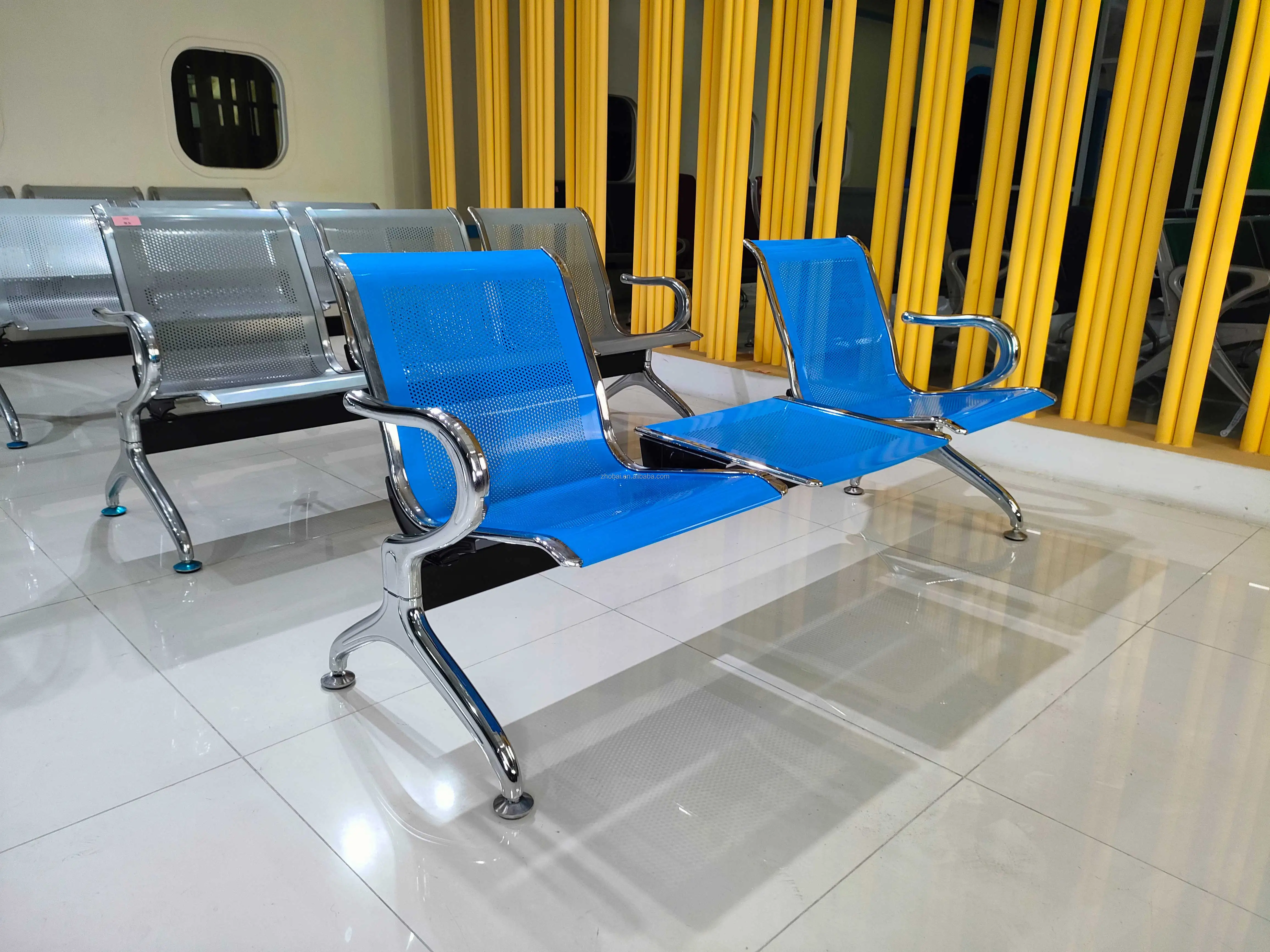 Modern Infusion Chair Arms-1/3/5 Seat Options-Durable Stainless Steel for Hospital Airport Lobby School Gym Use-5-Year Warranty 4