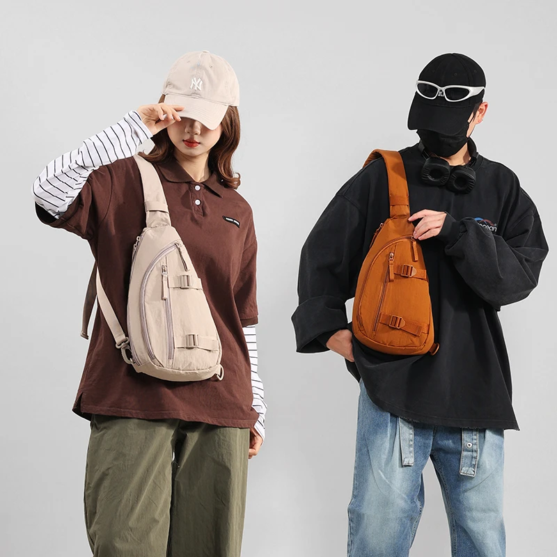Manufacturer Custom Logo Unisex Fashion Casual Vintage Small Waterproof Chest Crossbody Sling Bag for Men Women