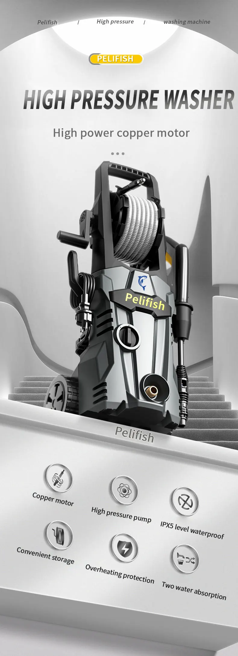 Power Tools 1600w Car Jet Washer Cleaner Electric High Pressure