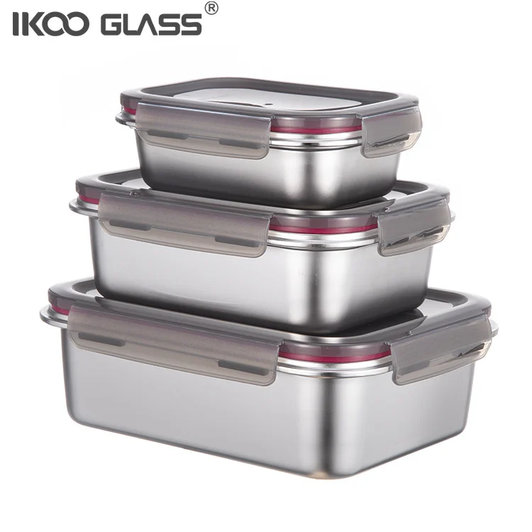 Lunch Box In Acciaio Inox Con 2 Scomparti – 700 Ml, Ermetico, Con Coperchio A Prova Di Perdite, Per Snack, Scuola E Lavoro