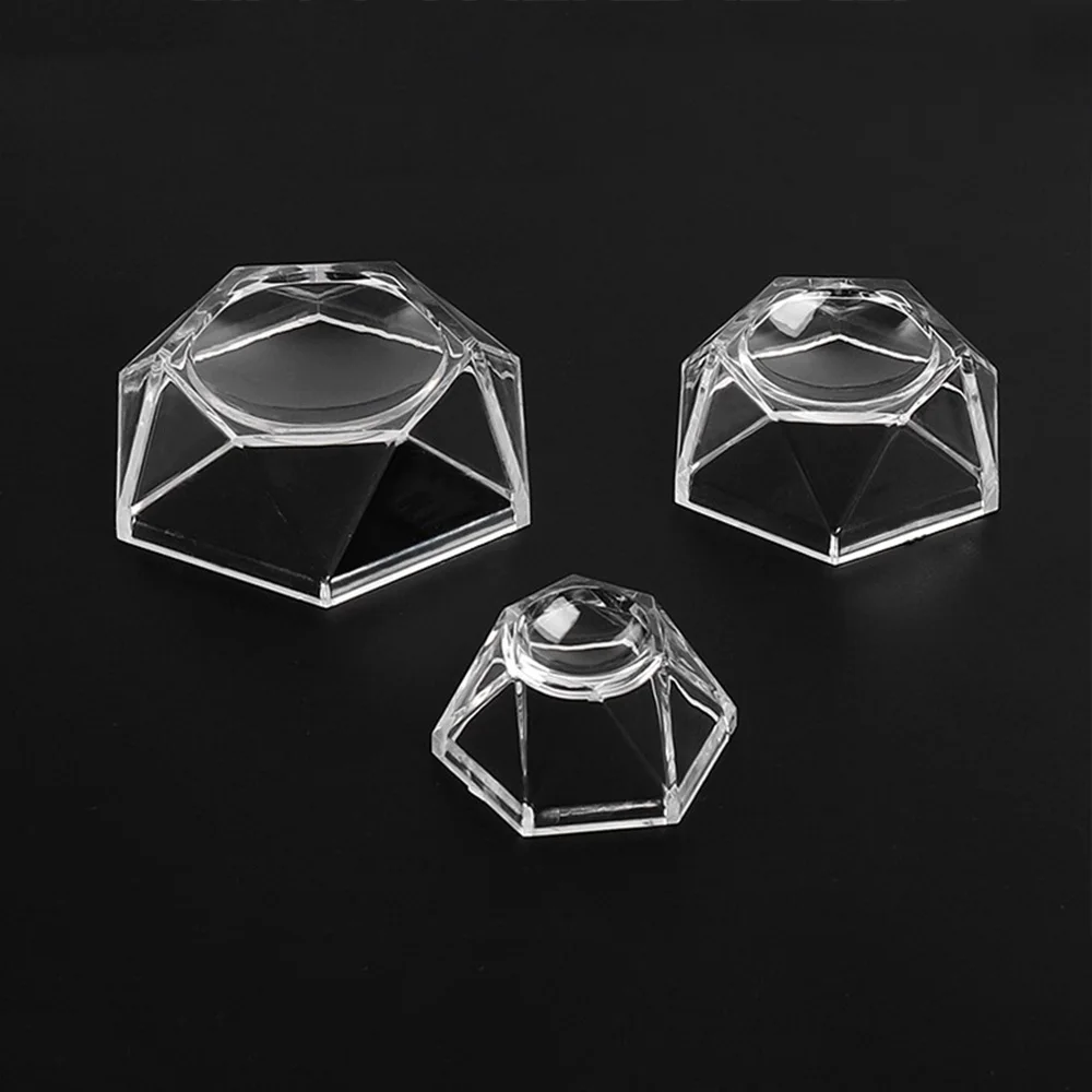 Transparent Hexagon Acrylic Stone Display Stand Acrylic Ball Stand