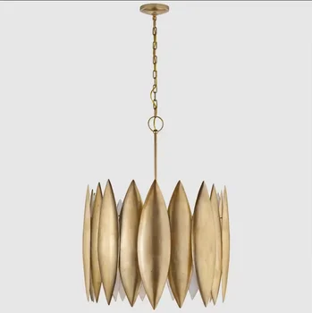 Modern Farmhouse Vintage Hanging Lighting Loft Living Room Round Ring Brass Chandeliers Pendant Light Lamp