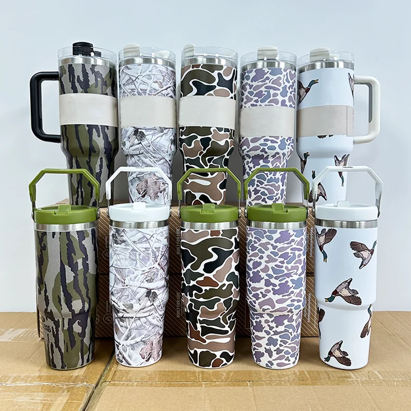 Newest Custom Logo Singer Limited-edition Tiger Print Tumbler 40 Ounce High Quality Stainless Steel Insulated Cup With Handle