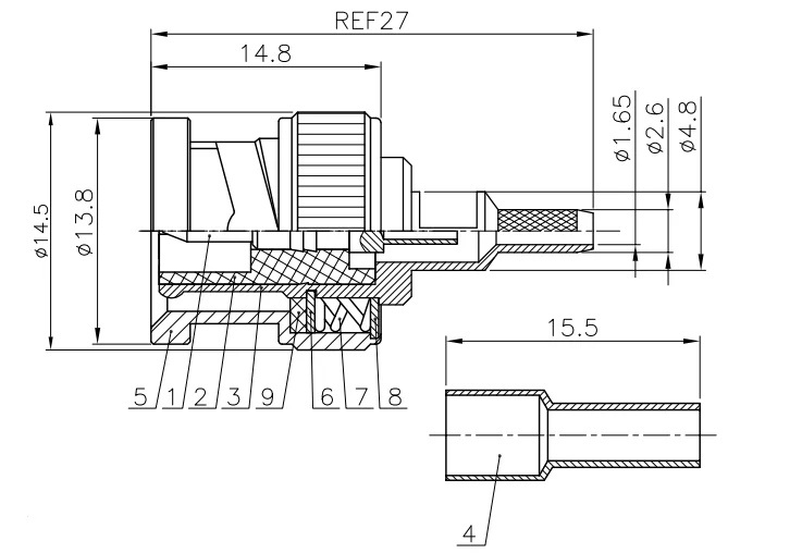 product good performance bnc c j15 connector male bnc connector crimp rg316 rg174 rg179 cable-4