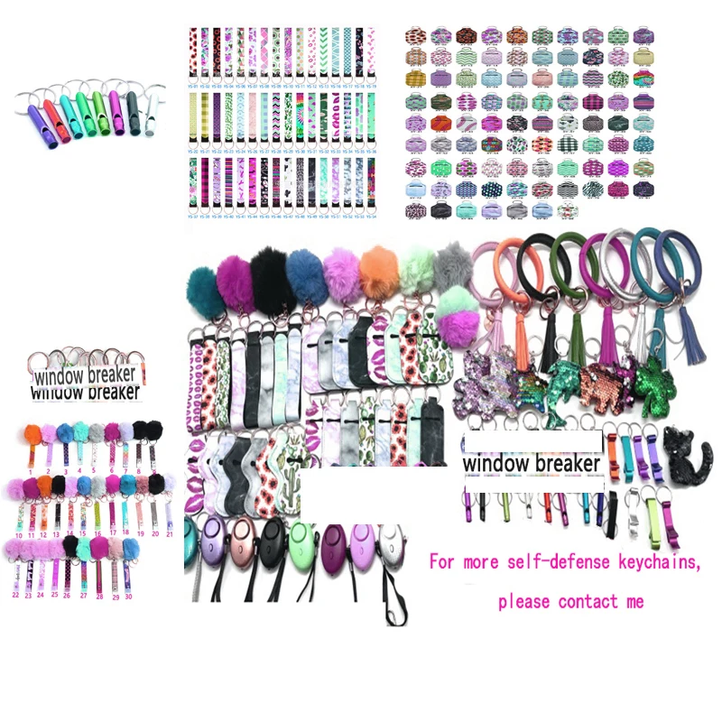 Оптовая продажа, брелок для самообороны, бесплатно, набор брелоков для самообороны «сделай сам» для женщин, рекламные брелоки