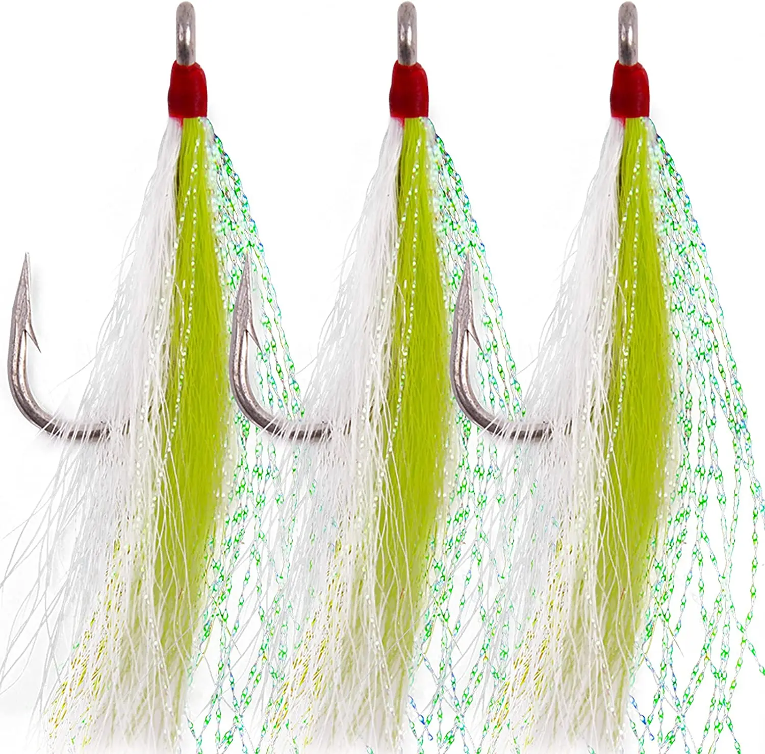 Custom Colors Yellow Bucktail Teasers Saltwater Fishing Lures Rig