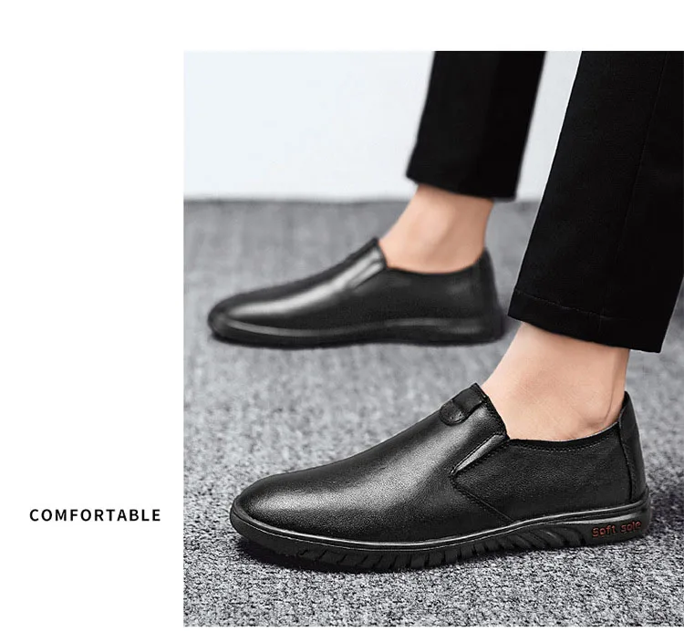 2024 New Hot Selling Men's Breathable Casual Shoes High Quality British Style Soft Sole Business Leather Shoes