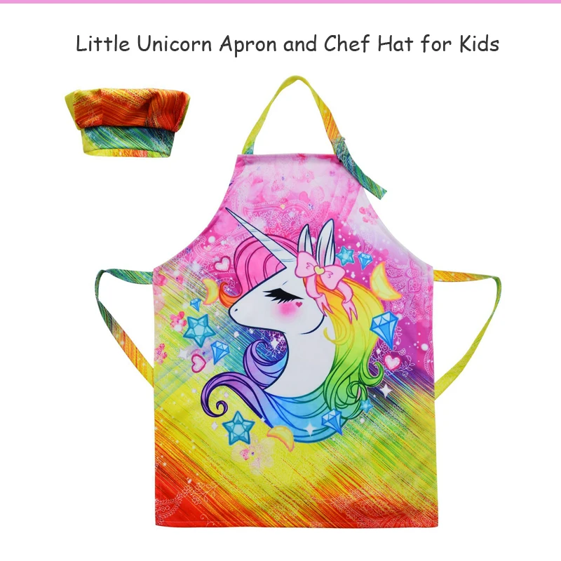 Unicorn Apron For Girls Boys 100 Polyester Sublimation Printed Children  Rainbow Apron And Chef Hat Set Cute Kids Unicorn Apron - Buy Kids Unicorn  Apron Adjustable Neck Strap,High Quality Kids Apron Unicorn