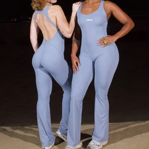 Hot One-Piece Active Wear Summer Workout Girl Bodysuit Backless Sportswear Yoga Gym Fitness Set Jumpsuits