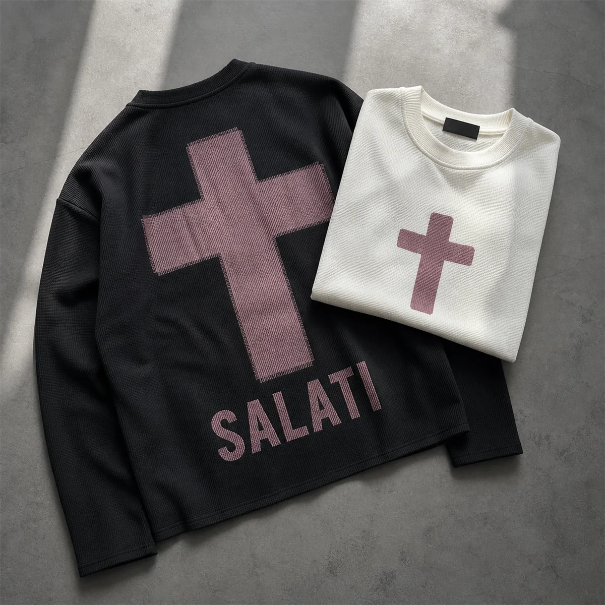 Custom 340grams Cotton Heavy Weight Mens Waffle Jersey Streetwear Hip Hop extra Long t Shirt Digital Print Drop Shoulder Tee gallery 2