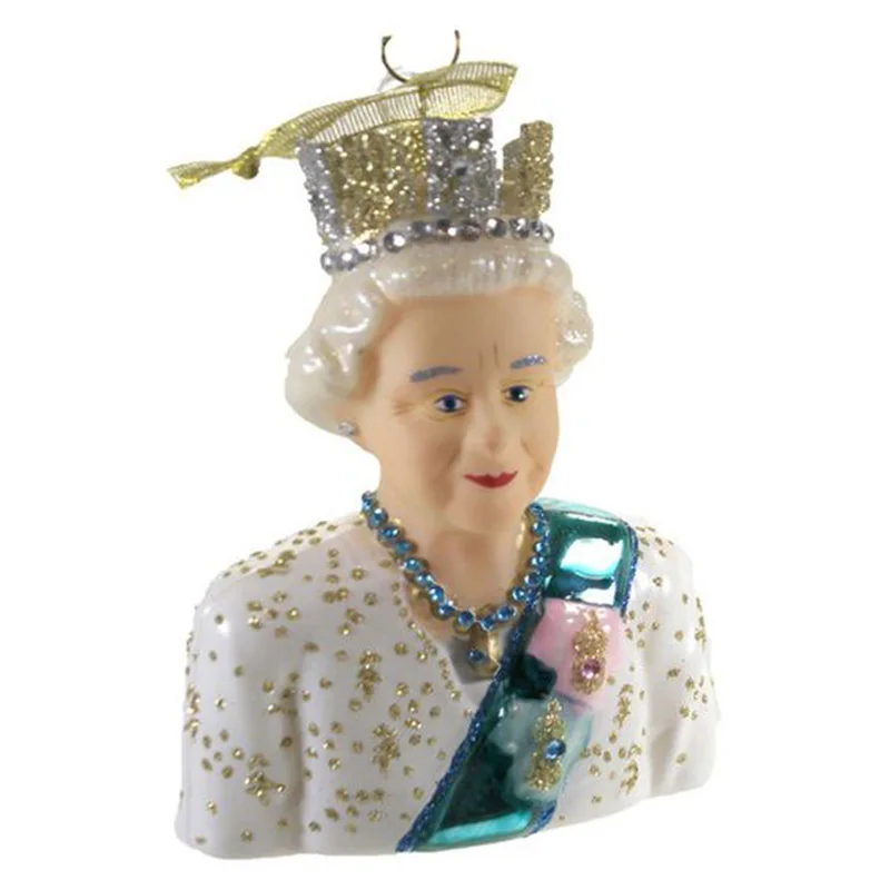 Customized mouth blown hand painted glass queen celebrity famous human figurines crafts for Christmas tree ornament personalised details