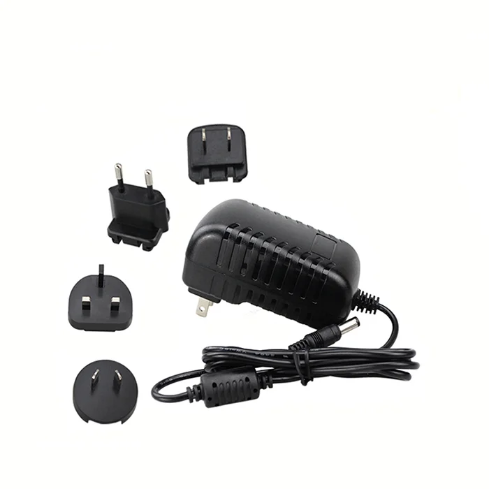 9V 2A Interchangeable Plug Adapter 9 Volt 2 Amp US EU UK AU Wall Plug Charger Adaptor Power Supply for LED CCTV Monitor
