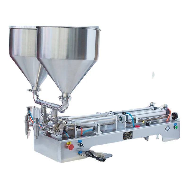 TEBAK 100-1000ml Double Head Shampoo Cream Ketchup Face Cream Cosmetic Oil Jam Lotion Chocolate Honey Food Paste Filling Machine