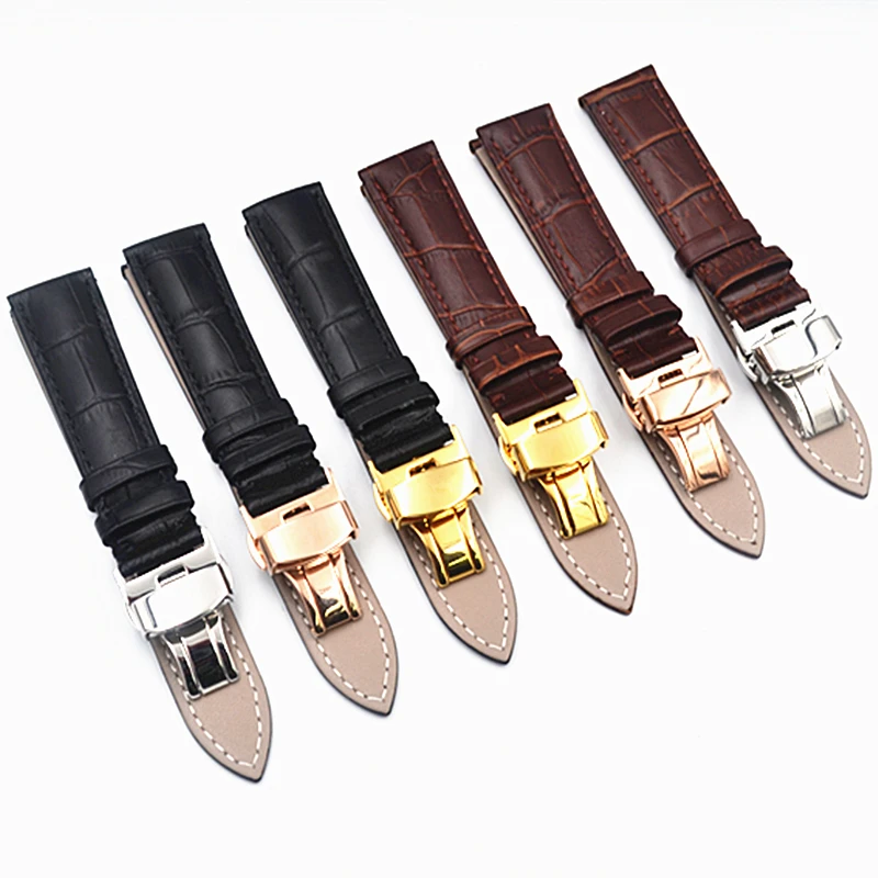Ремешок из натуральной кожи с бамбуковой текстурой для наручных часов, ремешок с быстроразъемной пряжкой для смарт-часов, 16 18 20 22 24 мм