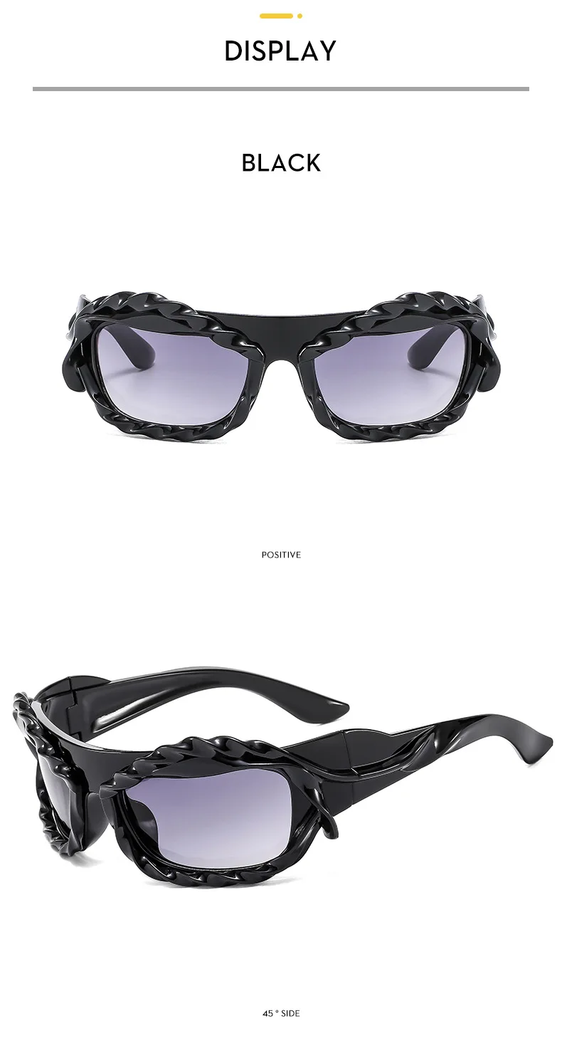 2024 Odd Shape Eye Glasses Black Shades Ce Uv400 2023 Cool Sunglasses Colorful Sport Look Custom 9623