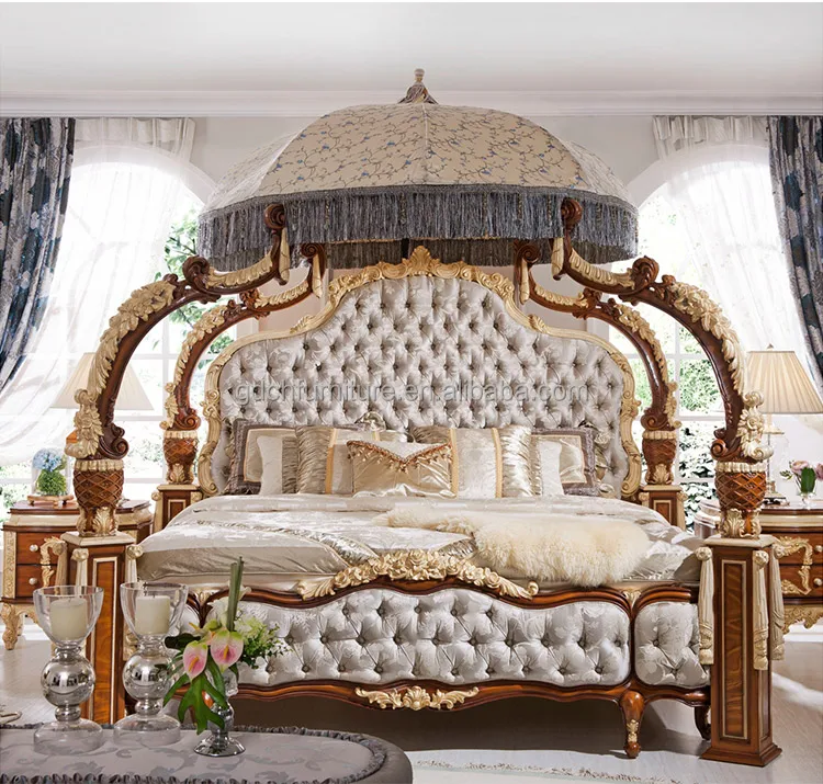 Italian / French Rococo Luxury Bedroom Furniture,American Dubai Luxury ...