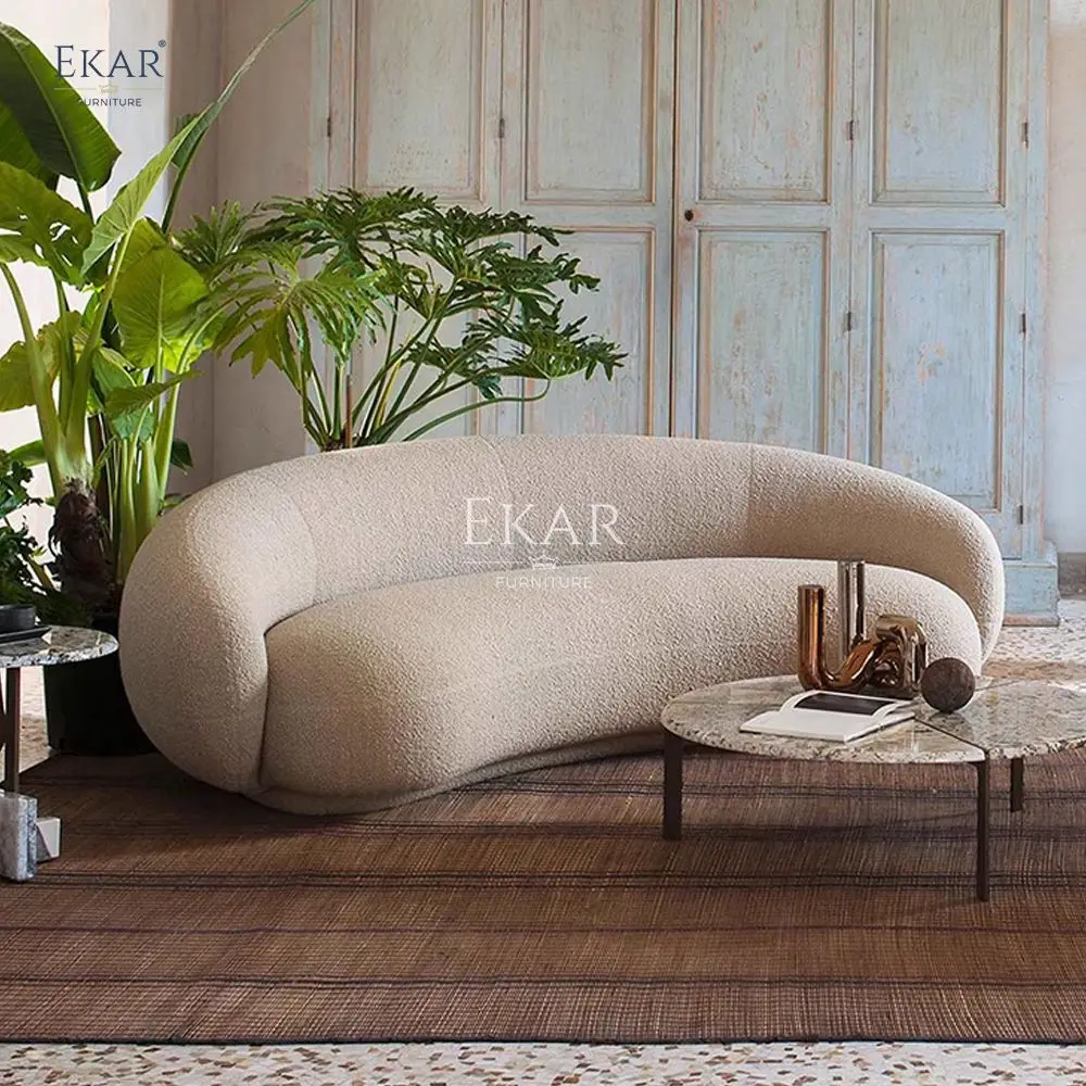 product new design luxury sofa curved crescent shaped high density foam sofa for modern living spaces designer sofa l-62