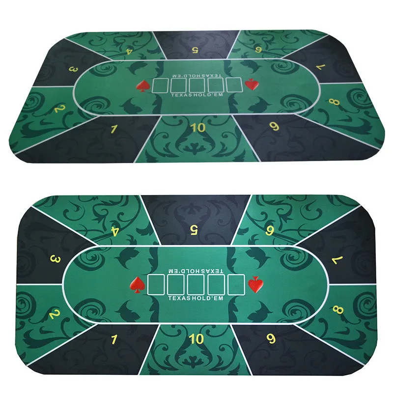 100% Customized Design Rubber Board Game Poker Table Mat Texas Hold'em Poker Pad