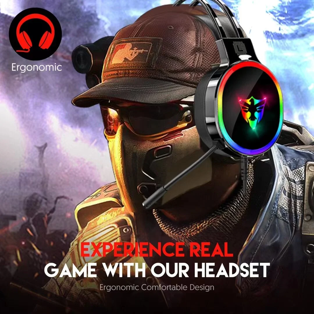 G607 over-Ear 7.1 Wired Game Headphone - RGB Light Gaming