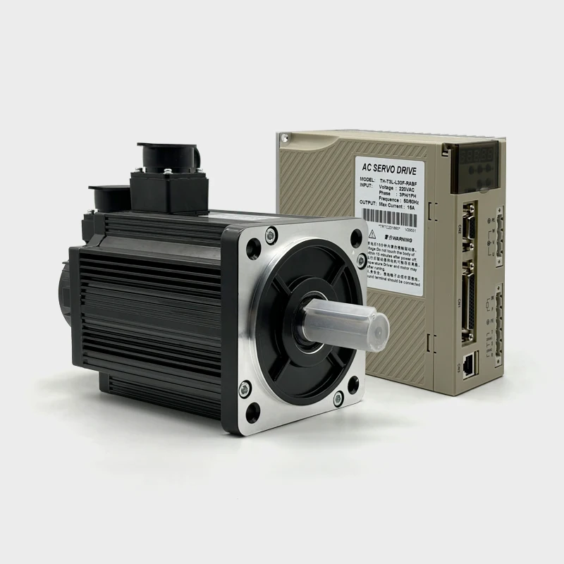 130x130mm 3-Phase 220VAC 1.5KW 2500RPM 6N.m Industrial AC Servo Motor with Servo Drive Kit