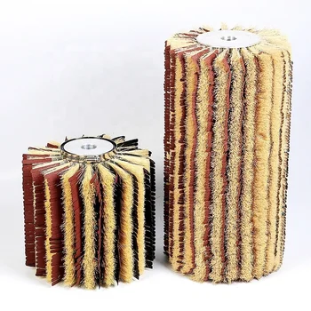 Industrial Wooden Cylinder Polishing Brush Roller with Sisal Sandpaper Bristle Material for Grinding Cleaning OEM