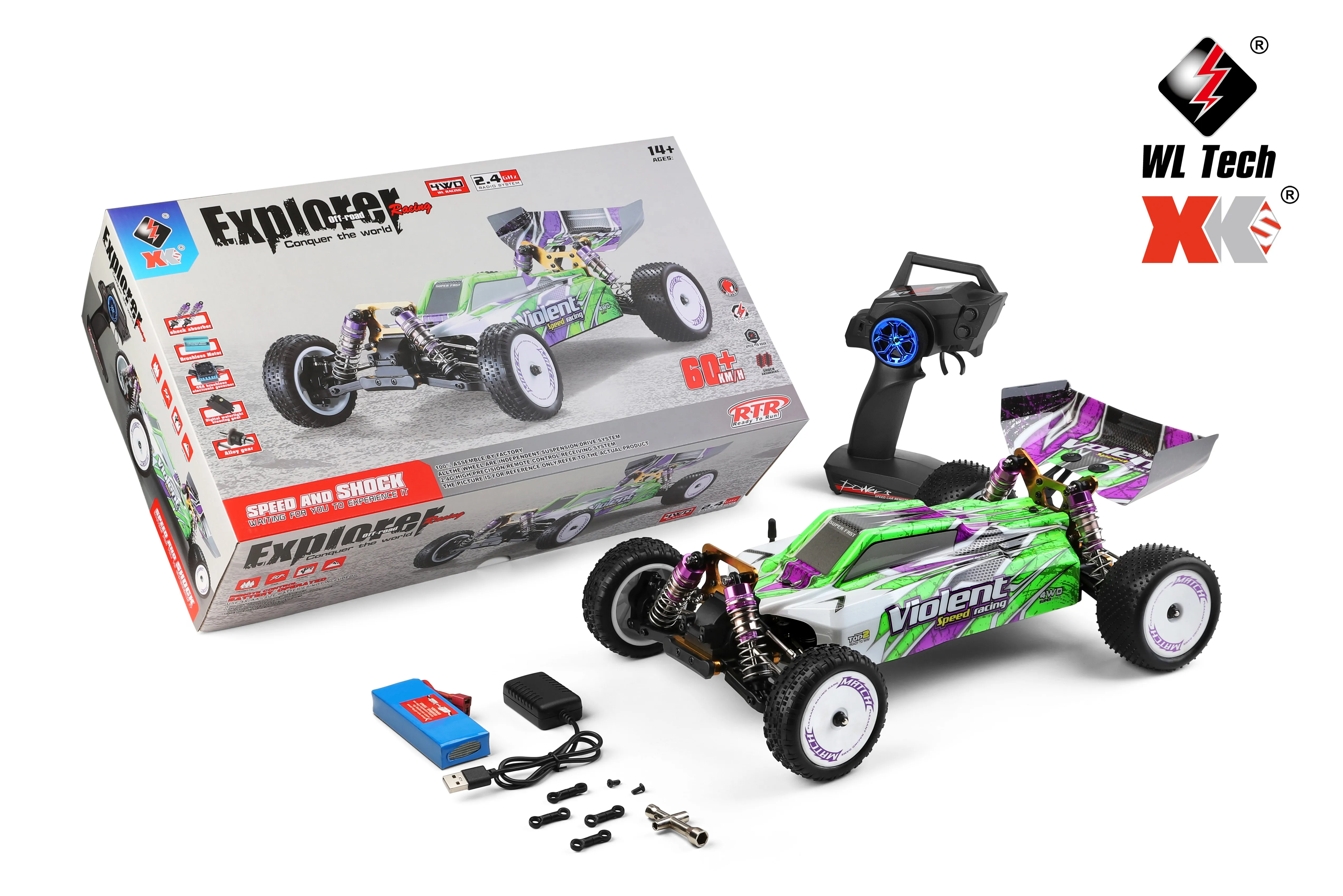 値下げ WLTOYS 104002フルセット XK Wltoys 104002 Highspeed 4WD Racing Car - 60KM/H Brushless