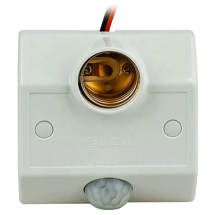 PIR Motion Sensor Lamp E27 Socket Holder Movement Detector with Auto Switch