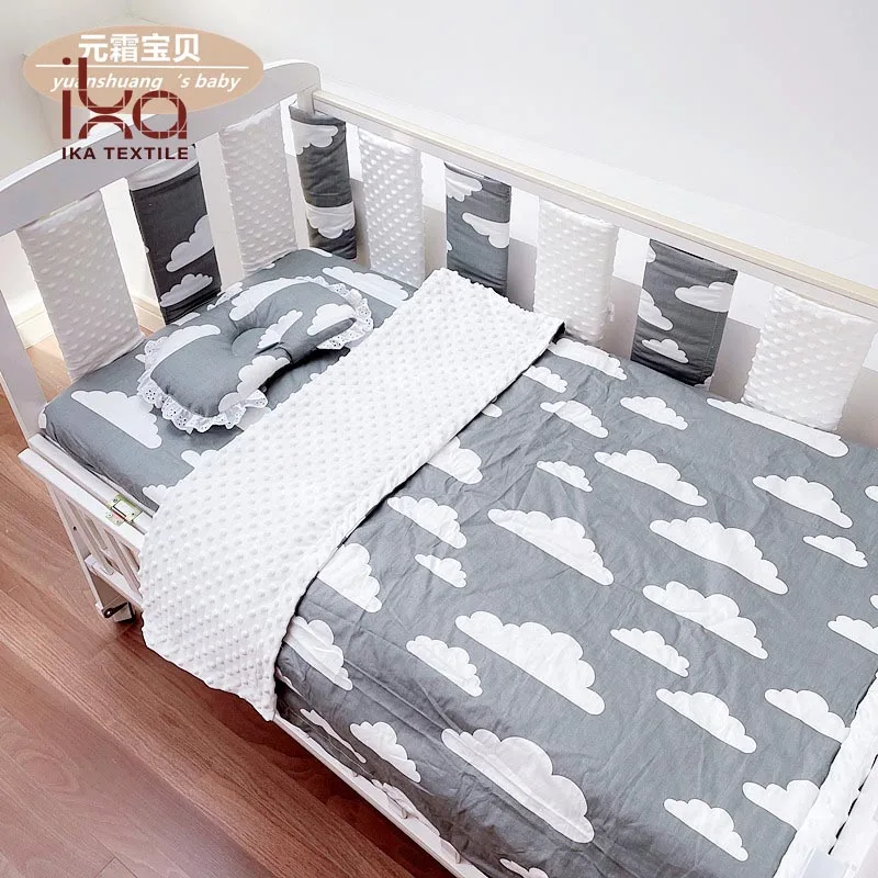 Оптовая продажа, индивидуальный Комплект постельного белья для детской кроватки из хлопка хорошего качества