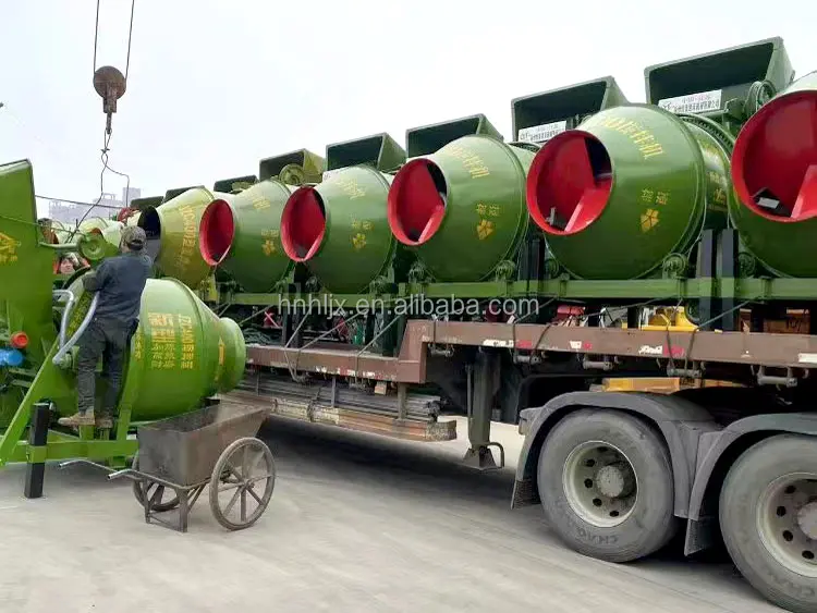 JZC350 Mobile Self Loading Concrete Mixer Construction Site Skip Mixer with Traction Electric Gear Ring Drive Drum Mixer
