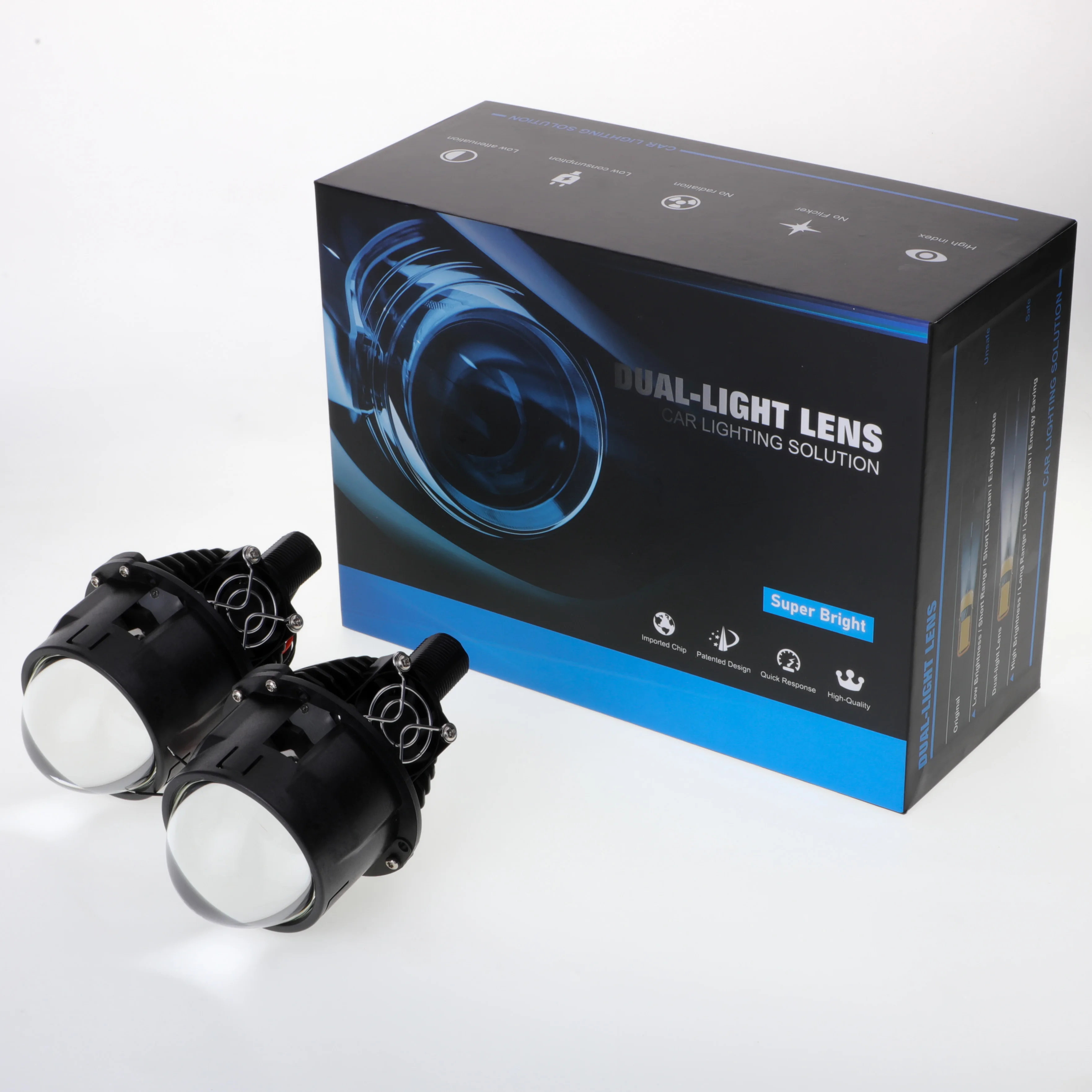 Gpne Non Destructive 55w/60w 10000lm Car Led Headlight Kit 2.5 Inch Bi