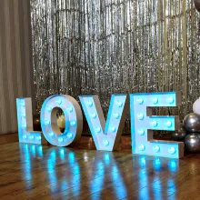 waterproof big giant light up rgb bulb love marquee letter lights for wedding party props decoration background