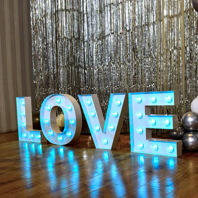 waterproof big giant light up rgb bulb love marquee letter lights for wedding party props decoration background