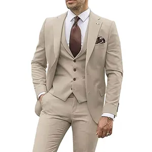 Europe United States Slim-Fit Men's Three-Piece Tuxedo Single Breasted Banquet Dress for Bridegroom Best Man Plus Sizes Blazer