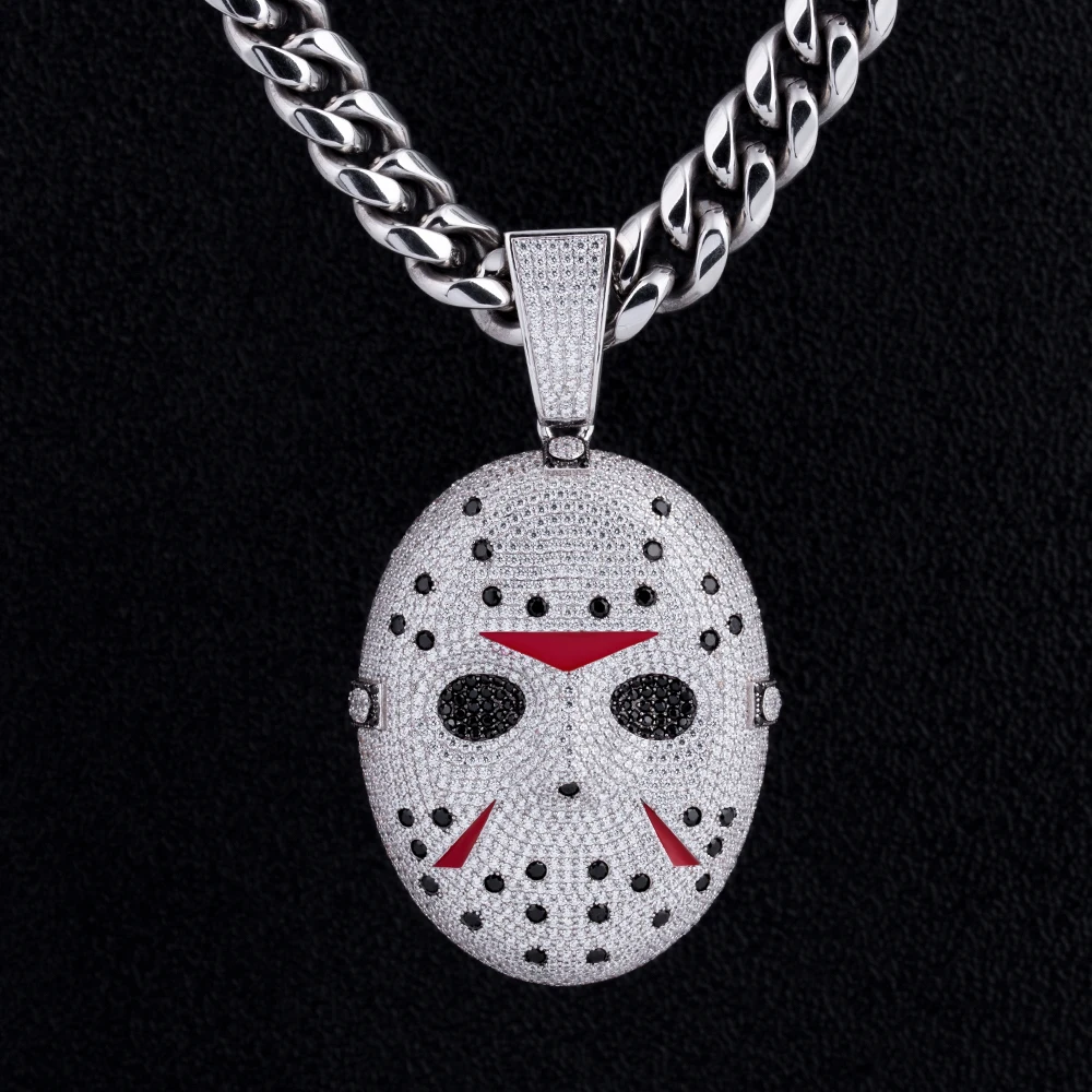 Friday The 13th Jason's Mask Pendant On 23-Inch Rope Chain – Gold Stainless Steel