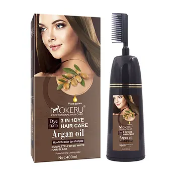 Mokeru 400ml Natural Argan Oil Hair Dye Easy Using Permanent Coloring Hair Dye For Women Natural Wholesale Brown Hair Dye
