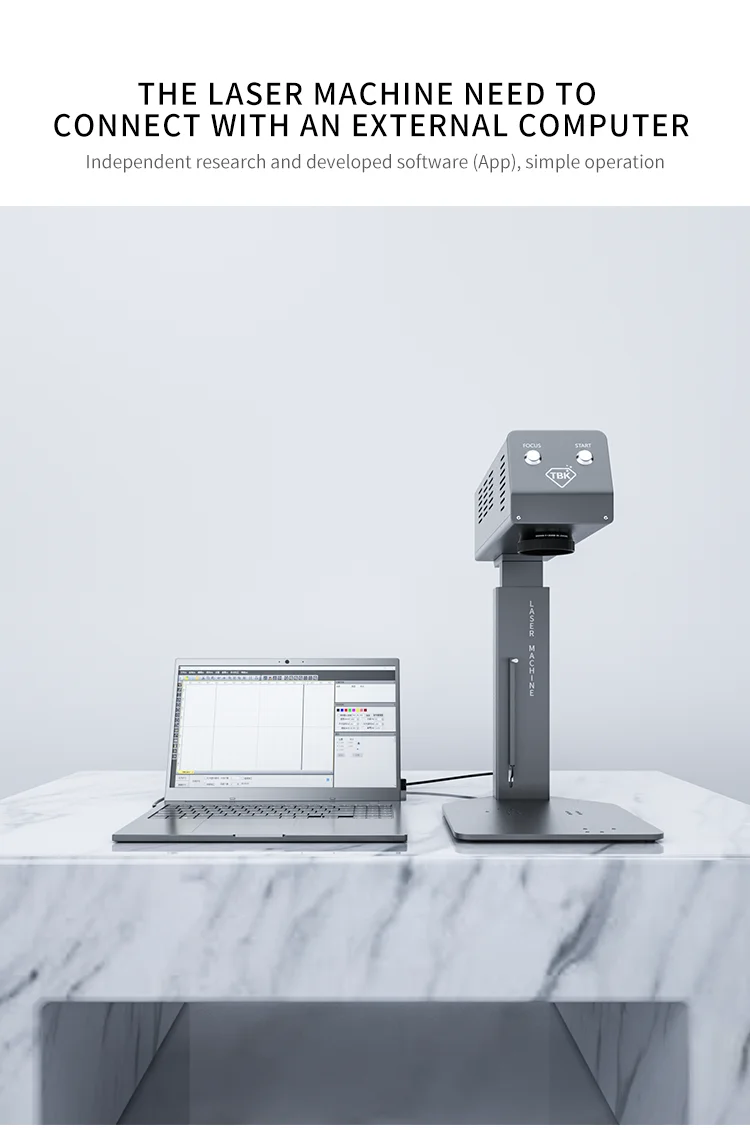 2021 New Arrival Mini TBK 958M Auto Focus Laser Cutting Engraving Marking Printer, Iphone Back Glass Remover Machine for Iphone