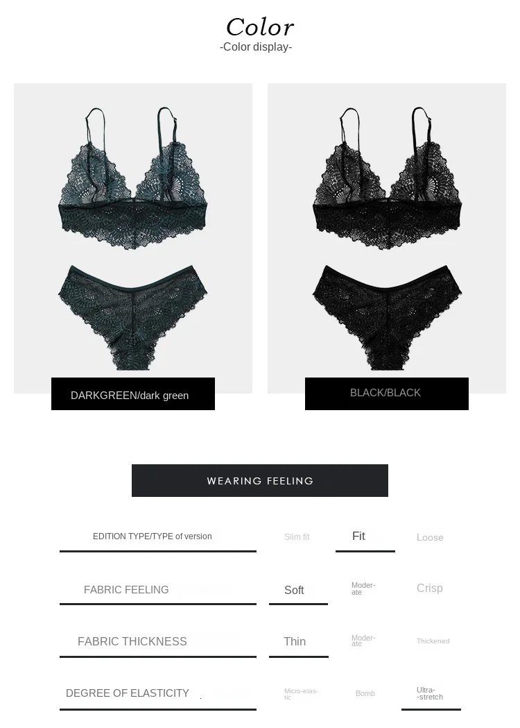 Lace underwear women without steel ring