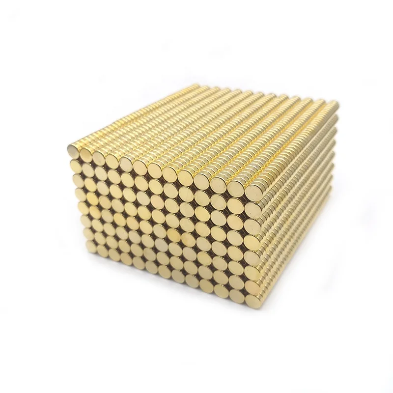 Neodymium Round Shape Round Disc Bulk Gold-plated Permanent Neodymium Gold Magnet