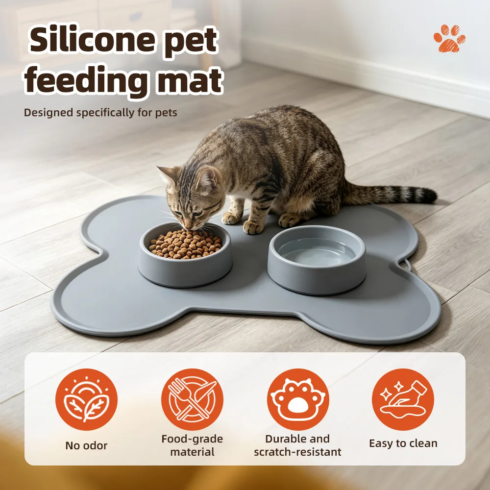 Wholesale Non-sticking Paw Shape Silicone Pet Mat Large Size Silicone  - product detail 2