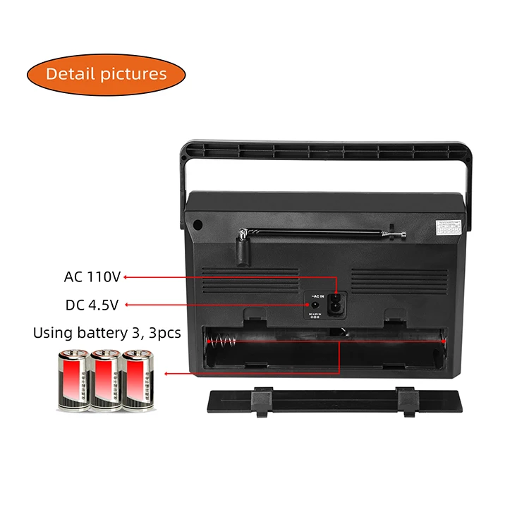 New Arrival Factory Custom Classic Design Vintage Wide Frequency Response Range Weather Am Fm Radio Portable